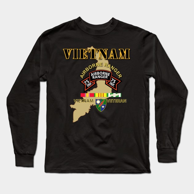 Airborne Ranger - Vietnam w Map Long Sleeve T-Shirt by twix123844